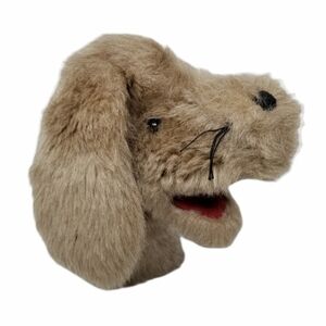 Dog Puppy Furry Hand Puppet Vintage Hand Made Animal Kids Golf Cover Pet Golden